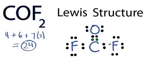 There are 3 non-H bond (s), 1 multiple bond (s), and 1 double bond (s). . Cof2 lewis structure